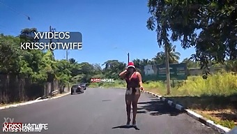 Hotwife Noel Strips Down In Busy Traffic Of Salvador Bahia During Christmas