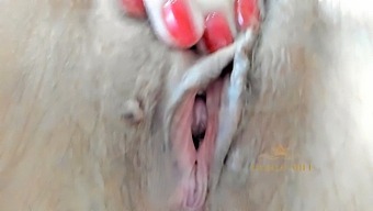Angela-Milf Seductively Undresses Revealing Her Luscious Backside And Pleasures Her Hairy Nether Regions In A Provocative Close-Up