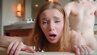 Russian Teen Caught In The Bathroom By Her Stepbrother