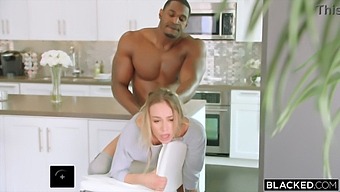 A Blonde Girl Gets Left Alone With Her Black Roommate Who Proceeds To Fuck Her Face