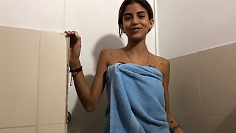 Niece Discovers Me Pleasuring Myself In Her Restroom And Graciously Accepts My Ejaculation On Her Youthful Countenance
