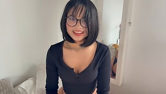 Pretty Anime Girl Gets Cum On Her Big Thighs After Losing A Bet
